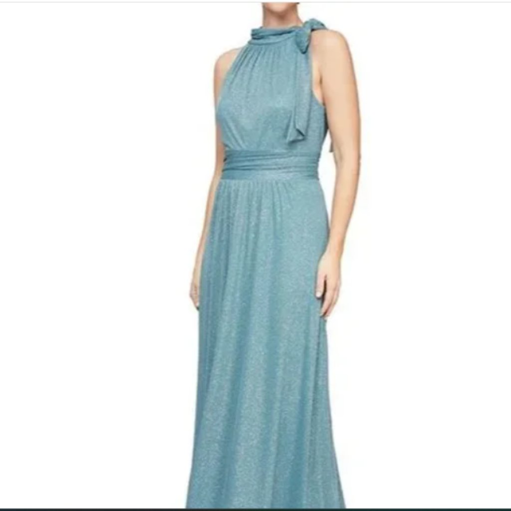 Slny Glitter Halter Neck, Sleeveless, Long Evening Gown
